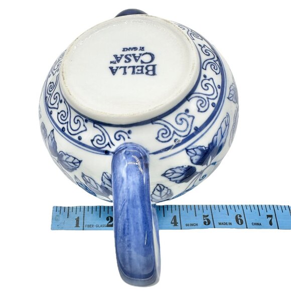 Bella Casa By Ganz Teapot with Lid Blue White Porcelain Floral 9 x 6 inches - Picture 9 of 9